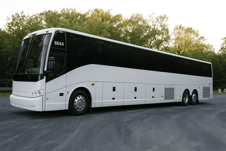 exterior of Charter Bus Rental Pawtucket coach bus