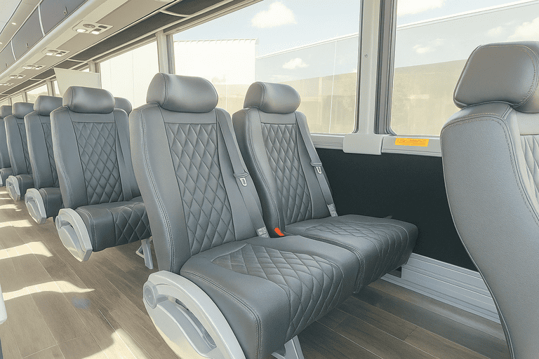 interior of Charter Bus Rental Pawtucket charter bus